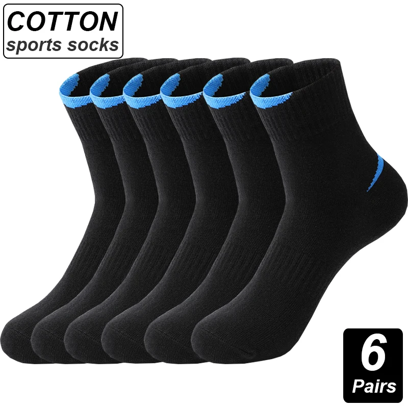 Top Trends: High Quality 6Pairs / Lot Combed Cotton Men&#039;s Socks Black White Casual Breathable Solid Color Sport Socks EUR 38-45 Shoppable Styles