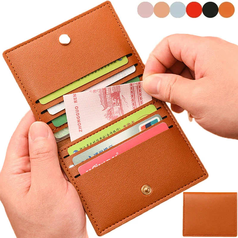 Top Trends: Ultra-thin Small Bank Card Business Holder Men PU Leather Multi Slot Credit ID Card Simple Male Purse Wallet Bags Solid Purse Shoppable Styles