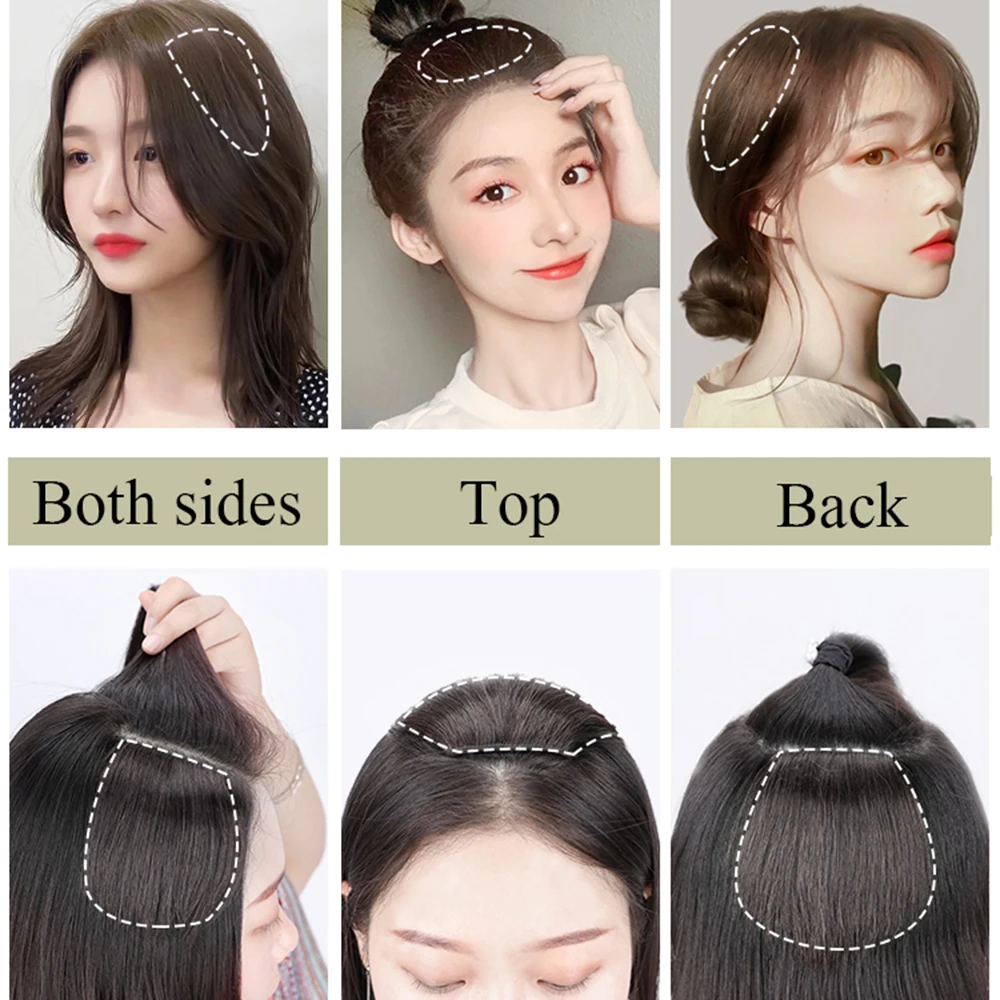 Top Trends: Synthetic Hair Root Pads Invisible Pad High Straight Hair Clip In Hair Extension For Women Wig Fluffy Fake Hairpiece Shoppable Styles - Image 3