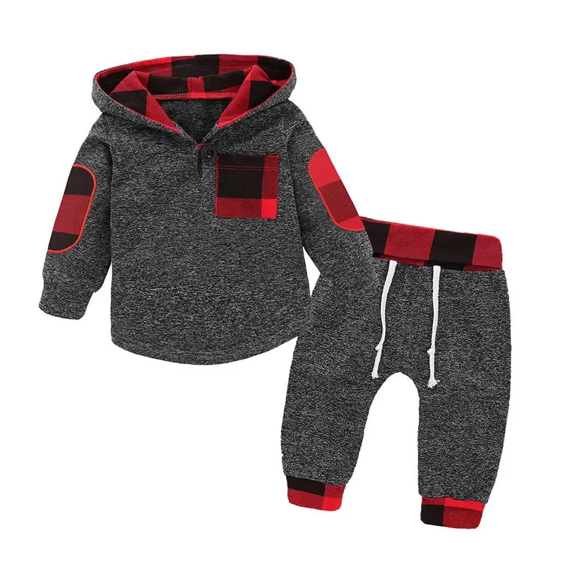 Top Trends: 2023 Autumn Winter Newborn Baby Clothes Baby Boys Clothing Long Sleeve Hooded Top + Long Pants Toddler Costume Fashion 2PCS Sets Shoppable Styles