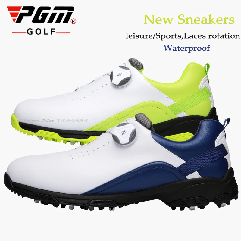 Top Trends: New Men SportsWear Outdoor Shoes Rotating Buckle Microfiber Leather PU Golf Ball Sneakers Non-slip Fixed Spike Shoes XZ143 Shoppable Styles