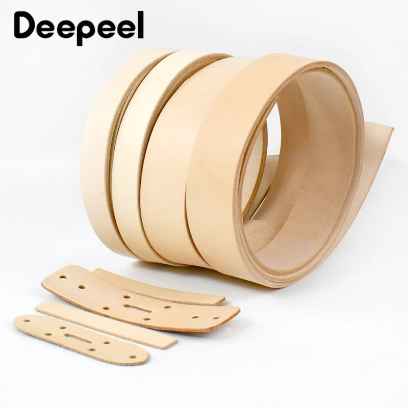 Top Trends: 1Pc Deepeel 18 / 20 / 24 / 29 / 34 / 38mm*110 / 120cm First Layer Cowhide Leather Belt With Pin Buckle Head DIY Handmade Crafts Accessories Shoppable Styles