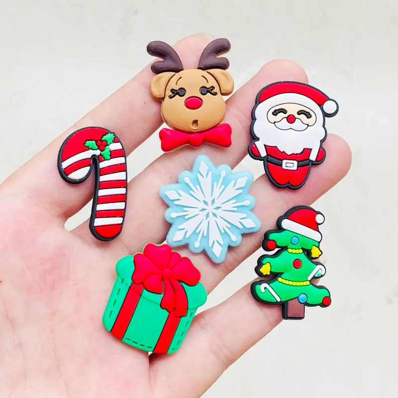 Top Trends: New 1pcs Interesting Christmas Collection Shoe Charms Accessories Decorations PVC Croc Jibz Buckle For Kids Party Xmas Gifts Shoppable Styles