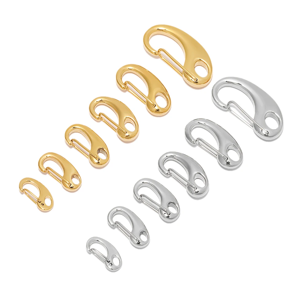 Top Trends: 5pcs Stainless Steel D Lobster Clasps Spring Hooks Key Chains Bags Snap-fastener Buckles Connectors DIY Jewelry Accessories Shoppable Styles