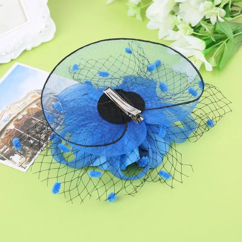 Top Trends: Hair Accessories Fashion Sexy Women Mesh Fascinator Cocktail Tea Party Hat Wedding Church Headwear With Veil Flower Dots Shoppable Styles - Image 5