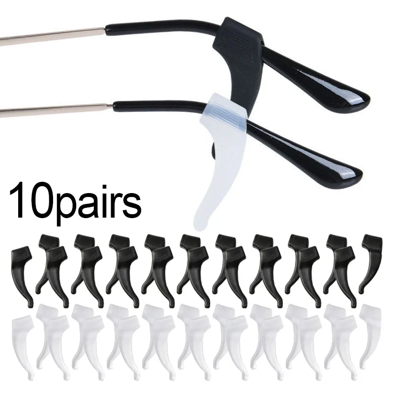 Top Trends: 20Pcs Silicone Anti-slip Ear Hooks Holder For Glasses Black / Transparent Elastic Eyeglasses Retainer Holders Eyewear Accessories Shoppable Styles