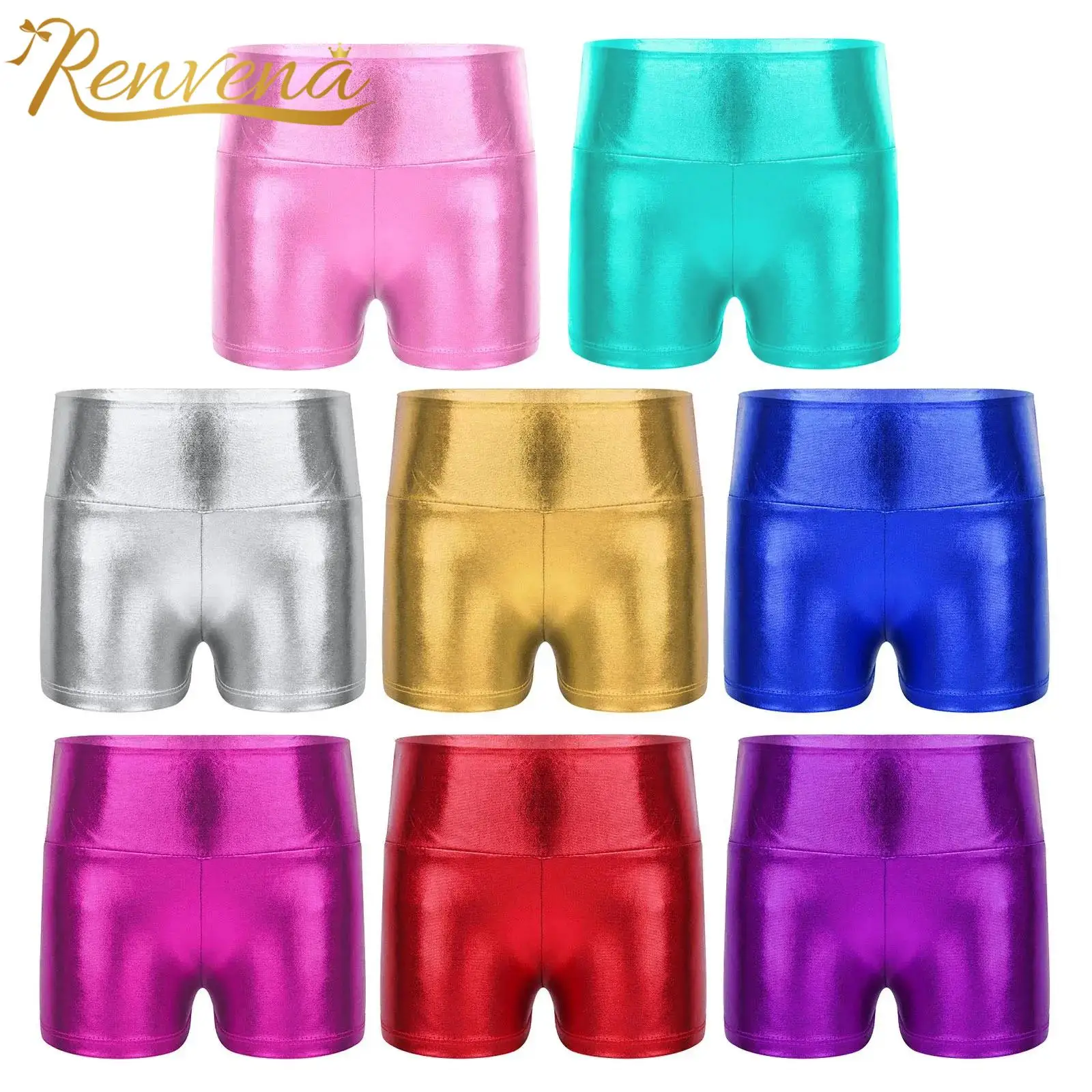 Top Trends: Kids Ballet Dance Shorts Girls Shiny Metallic Shorts Bottoms For Sports Gymnastics Exercise Fitness Workout Children&#039;s Shorts Shoppable Styles