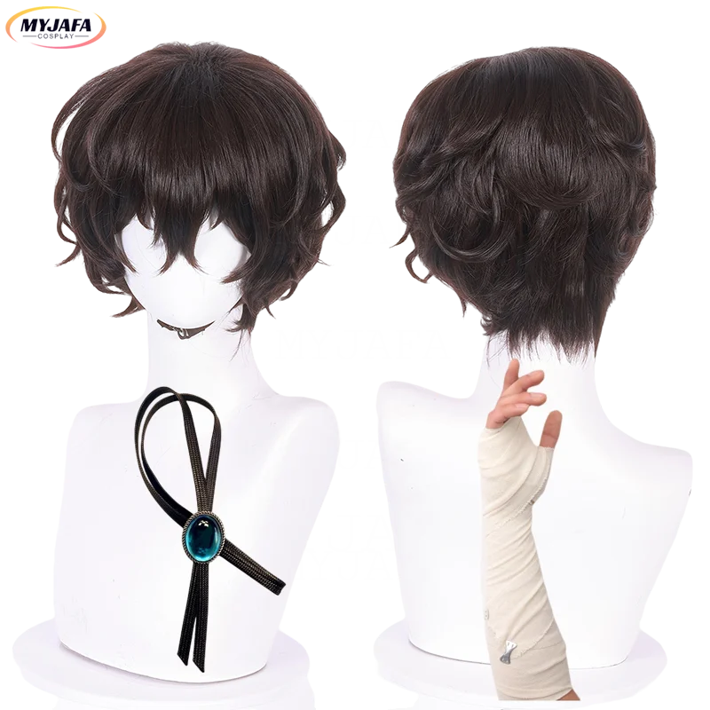 Top Trends: High Quality Dazai Osamu Cosplay Wig Anime Bungo Stray Dogs Cosplay Short Brown Heat Resistant Synthetic Hair Wigs + Wig Cap Shoppable Styles