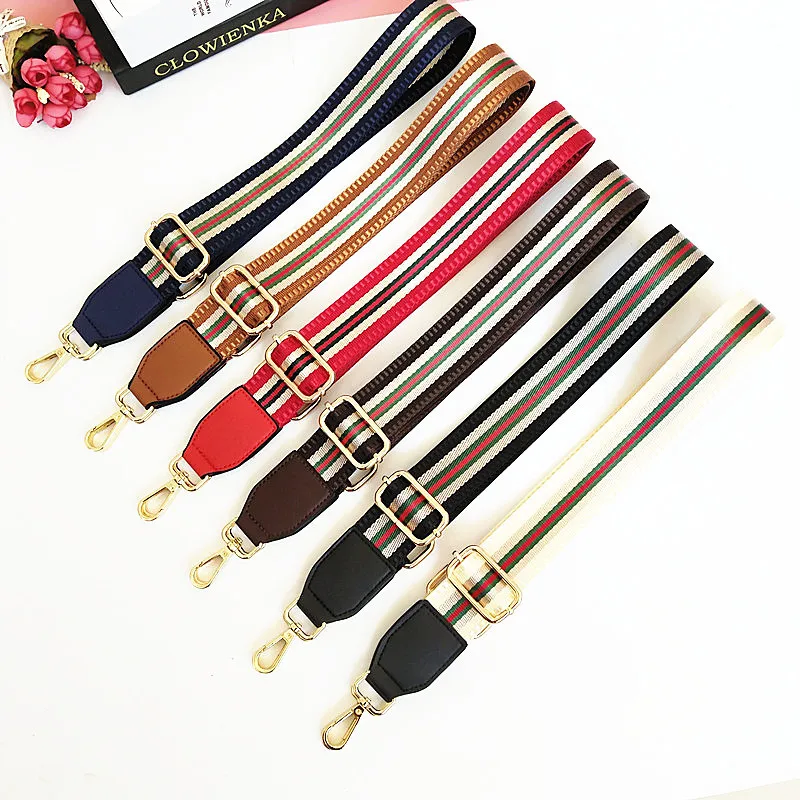 Top Trends: 3.8Cm Striped Shoulder Belt For Bag Women's Bag Straps Adjustable Nylon Handbag Strap Accessories Shoppable Styles