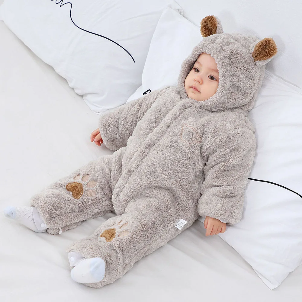 Top Trends: Newborn Baby Snowsuits Winter Autumn Hooded Fleece Jumpsuit Baby Girls Boys Romper Jumpsuit Warm Outfits Clothes Shoppable Styles