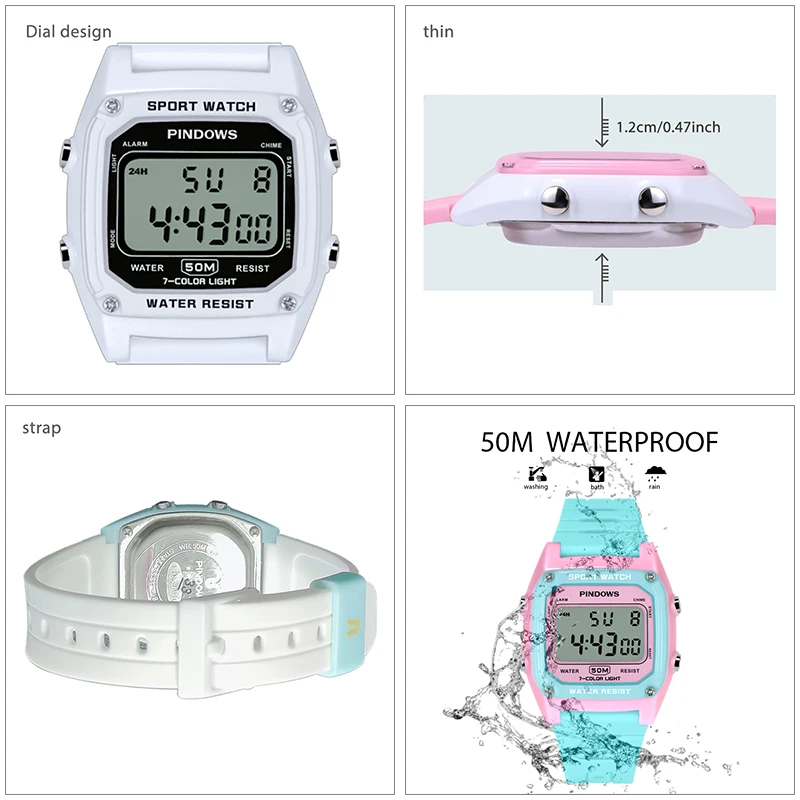 Top Trends: Fashion Square Wristwatches Women Outdoor Exercise Led Electronic Hand Clock Girls Casual Waterproof Sport Digital Watch Ladies Shoppable Styles - Image 3