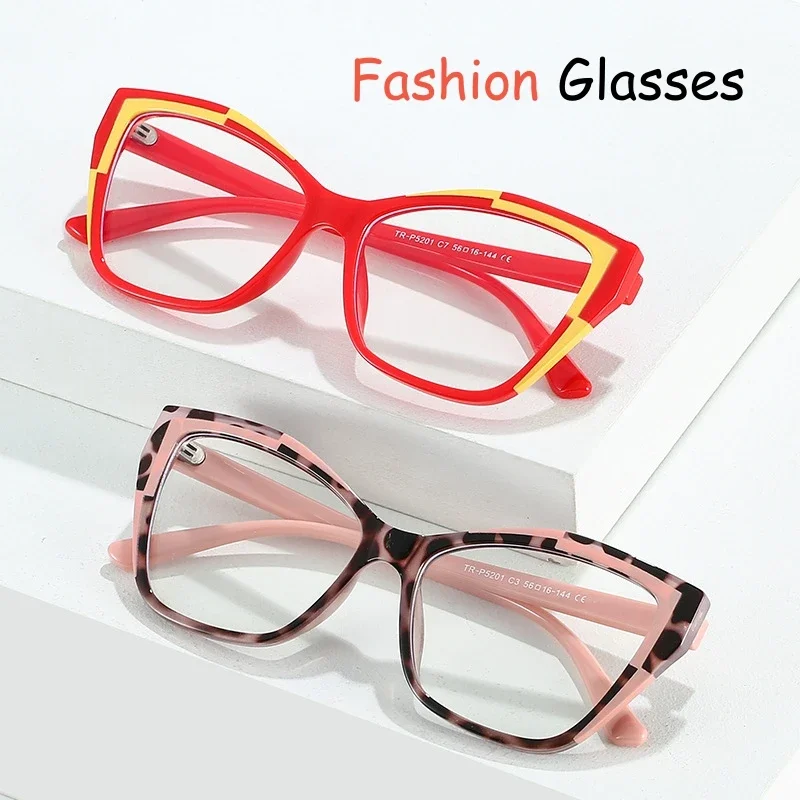 Top Trends: Women Round Lightweight Cat Eye Eyeglass Frames For Women Optical Glasses Frames Blue Retro Prescription Spectacles Eyewear Shoppable Styles