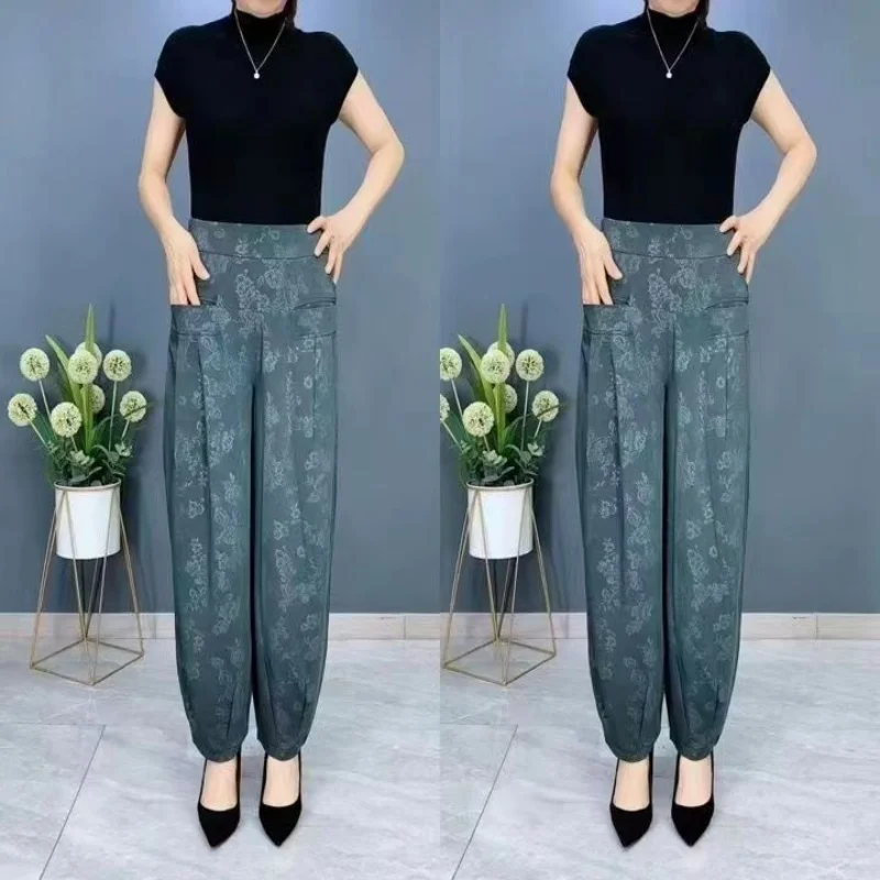 Top Trends: Ethnic Style Women Vintage Spring Summer Lantern Pants Korean Elastic High Waist Fashion Elegant Casual Printing Loose Trousers Shoppable Styles