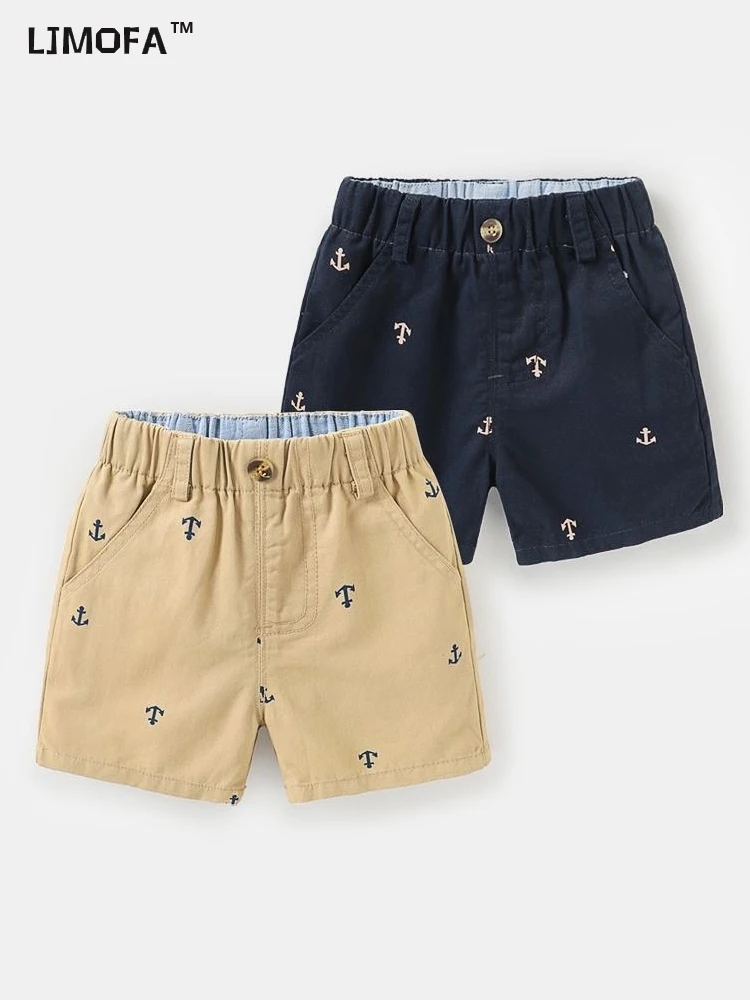 Top Trends: LJMOFA 1-8Y Summer Boys Casual Shorts For Toddler Kids Elastic Waist Short Pant Khaki Cotton Beach Soft Baby Clothing D347 Shoppable Styles