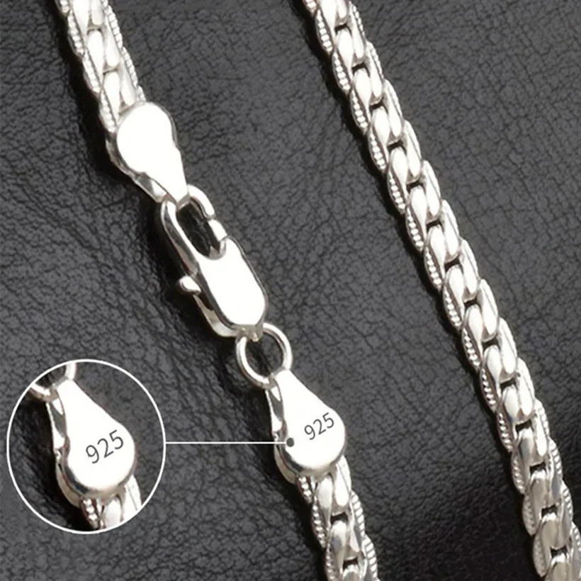 Top Trends: 20-60cm 925 Sterling Silver Luxury Brand Design Noble Necklace Chain For Woman Men Fashion Wedding Engagement Jewelry Shoppable Styles