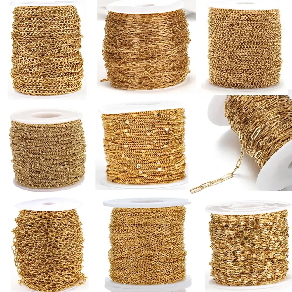 Top Trends: 2Meters Stainless Steel Link Cable Gold Chains For DIY Jewelry Making Rolo Chain Beads Chain Necklace Bracelet Anklet Components Shoppable Styles