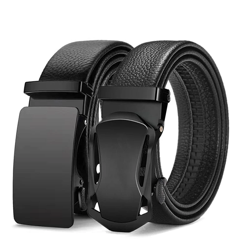 Top Trends: Men Leather Belt Metal Car Automatic Buckle High Quality Men&#039;s Leather Belt Business Work Belt Shoppable Styles