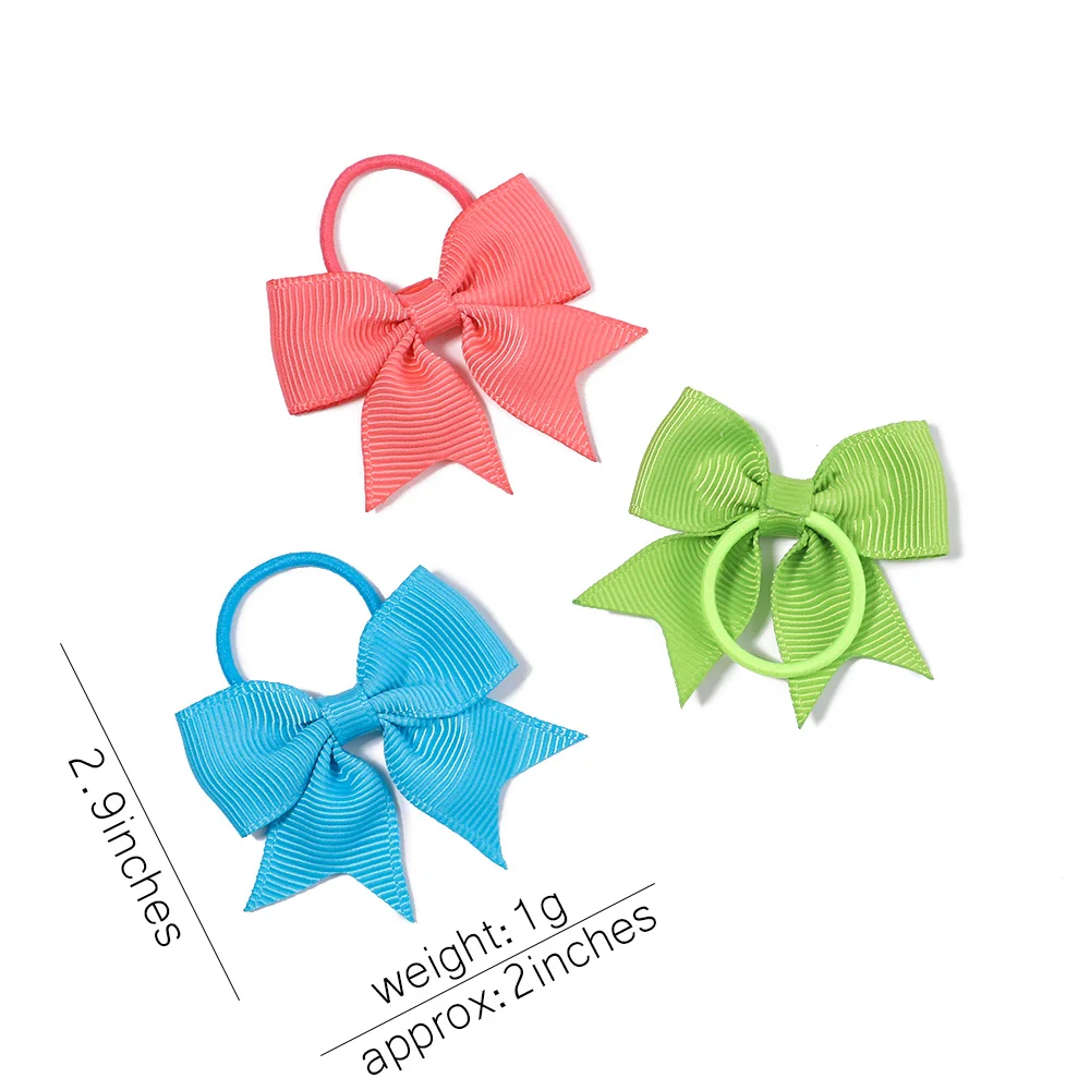 Top Trends: 5 / 10 / 20Pcs / lot Grosgrain Ribbon Pigtail Hair Bows Elastic Hair Ties Hair Bands Holders Hair Accessories For Baby Girls Infants Shoppable Styles - Image 5