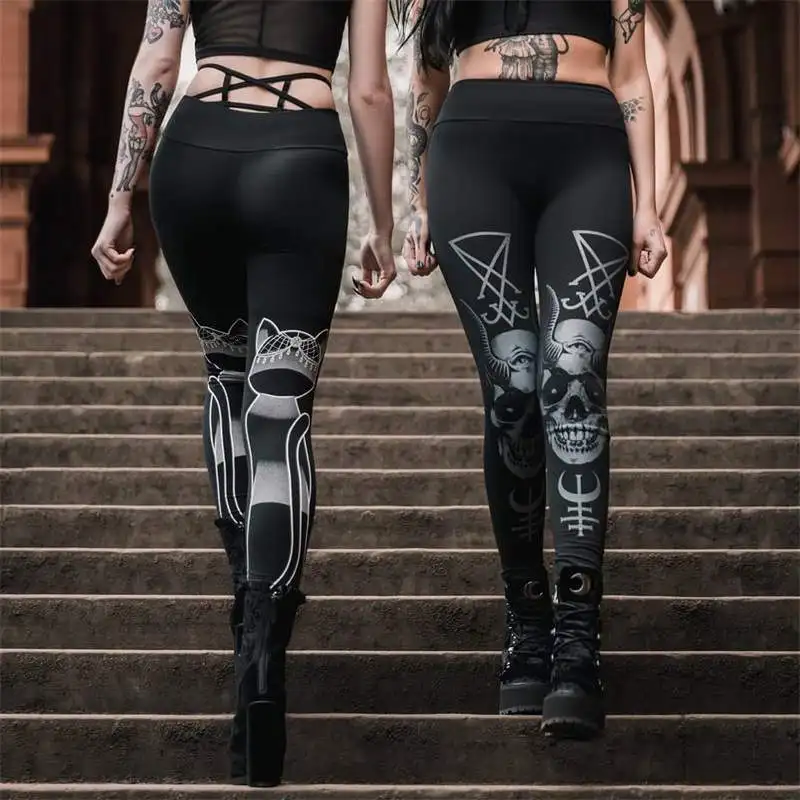 Top Trends: You're My Secret Skull Print Gothic Steampunk Sports Leggings Women High Waist Silm Pants Push Up Fitness Female Stretch Pants Shoppable Styles