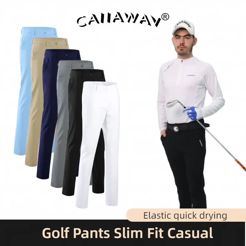 Top Trends: CAIIAWAV Golf Men's Summer Sports Pants Breathable Quick Dry Elastic Trouser Slim Fit Trousers Golf Tennis Sports Trousers Shoppable Styles