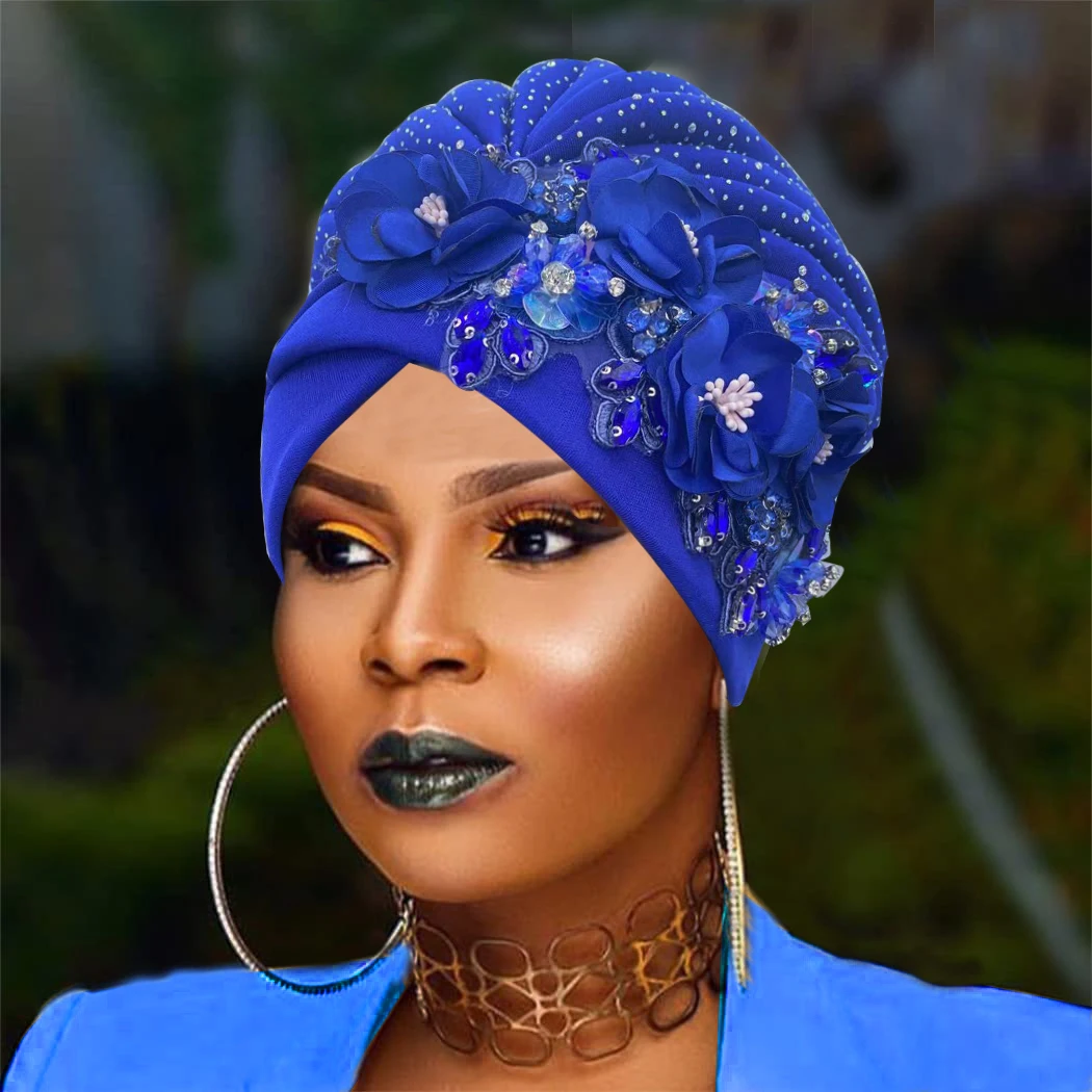 Top Trends: Elegant African Turban Cap With Shiny Rhinestone Ready To Wear Nigeria Auto Gele Headtie Party Women&#039;s Head Wrap Bonnet Turbante Shoppable Styles