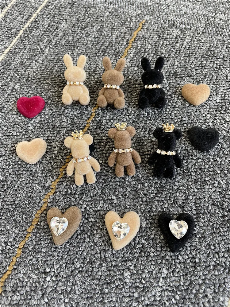 Top Trends: Kawaii Bear Rabbit Shoe Decorations Diy Rhinestone Shoelaces Charms Velvet Shoe Buckles Accessories For Sneakers Girls Gifts Shoppable Styles - Image 2