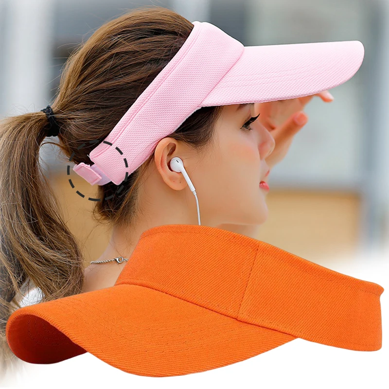 Top Trends: Summer Sun Hats Breathable Men Women Adjustable Visor UV Protection Top Empty Solid Sports Tennis Golf Running Sunscreen Cap Shoppable Styles