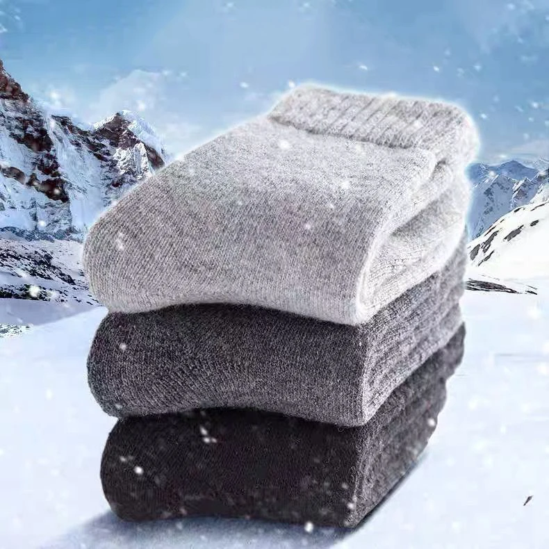 Top Trends: 2022 New Winter Super Thicker Warm Socks Wool Male Men Women Socks Solid Socks Merino Wool Socks Against Cold Snow Terry Socks Shoppable Styles - Image 2