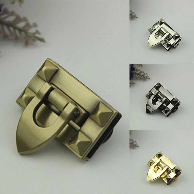 Top Trends: Square Metal Turn Lock Twist Locks DIY Bag Accessory Bag Buckle Hardware Golden Silver Black Bronze Handbags Shoulder Bags Clasp Shoppable Styles - Image 2