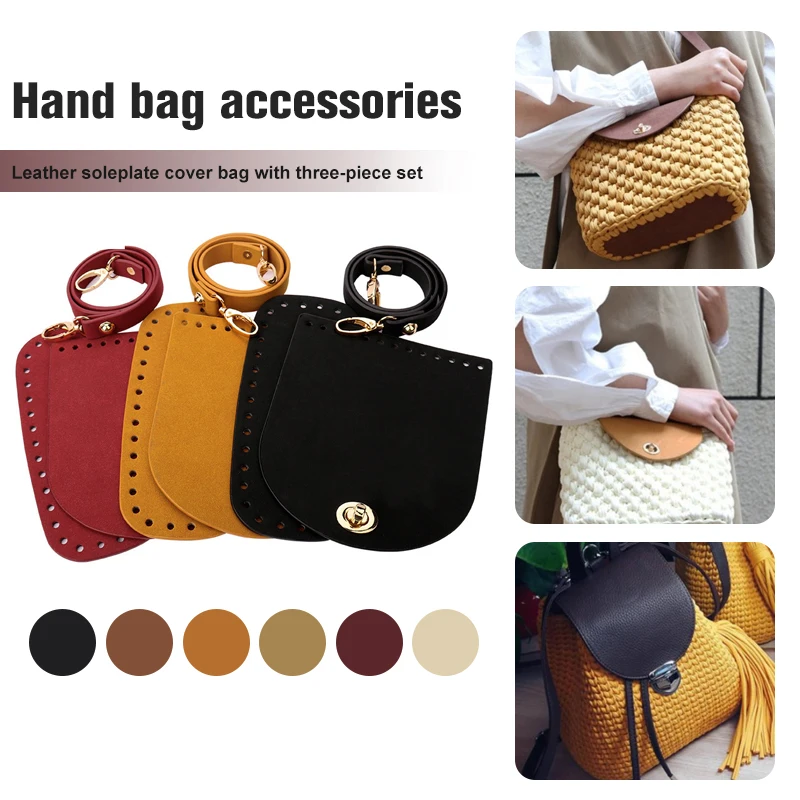 Top Trends: 3pcs / Set Faux Leather Shoulder Bag Bottom Strap Handbag Shoulder Strap Woven Bag Set For Diy Handmade Bag Backpack Accessories Shoppable Styles