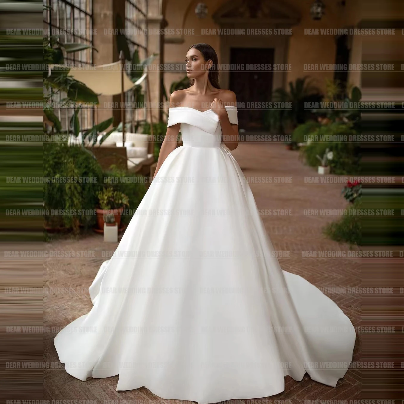 Top Trends: Simple Elegant Off The Shoulder Wedding Dresses For Woman A Line Sexy V Neck Sweep Train Formal Princess Bridal Gowns Plus Size Shoppable Styles