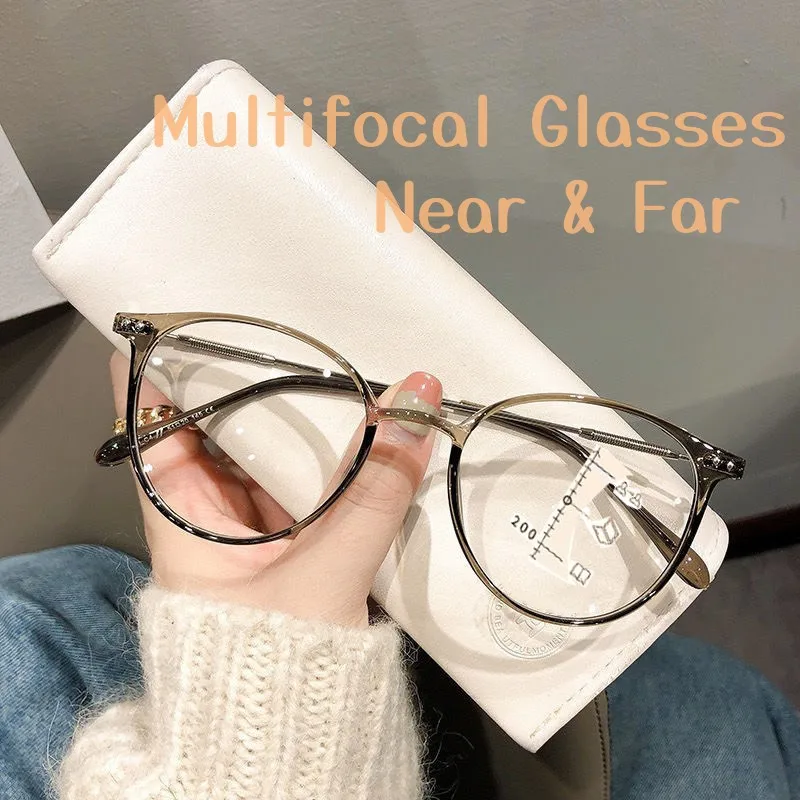 Top Trends: Luxury Mutifocal Reading Glasses Men Women Progressive Near Far Presbyopia Eyeglasses Retro Prescription Eyewear + 1.0 To + 4.0 Shoppable Styles