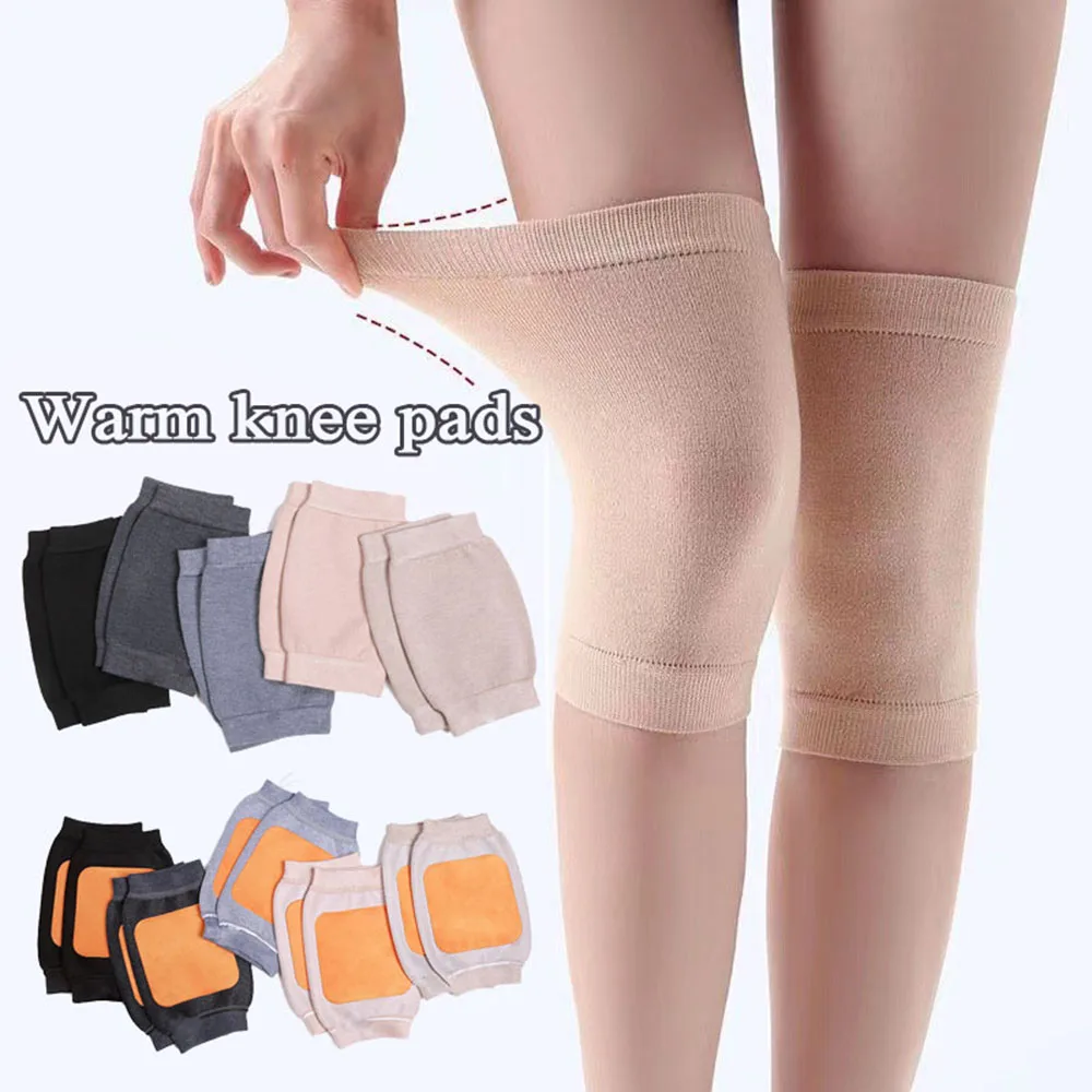 Top Trends: 1 Pair Winter Warm Knee Sleeve Cotton Knitted Leg Warmers For Women Men High Kneecap Support For Spring Running Knee Protector Shoppable Styles