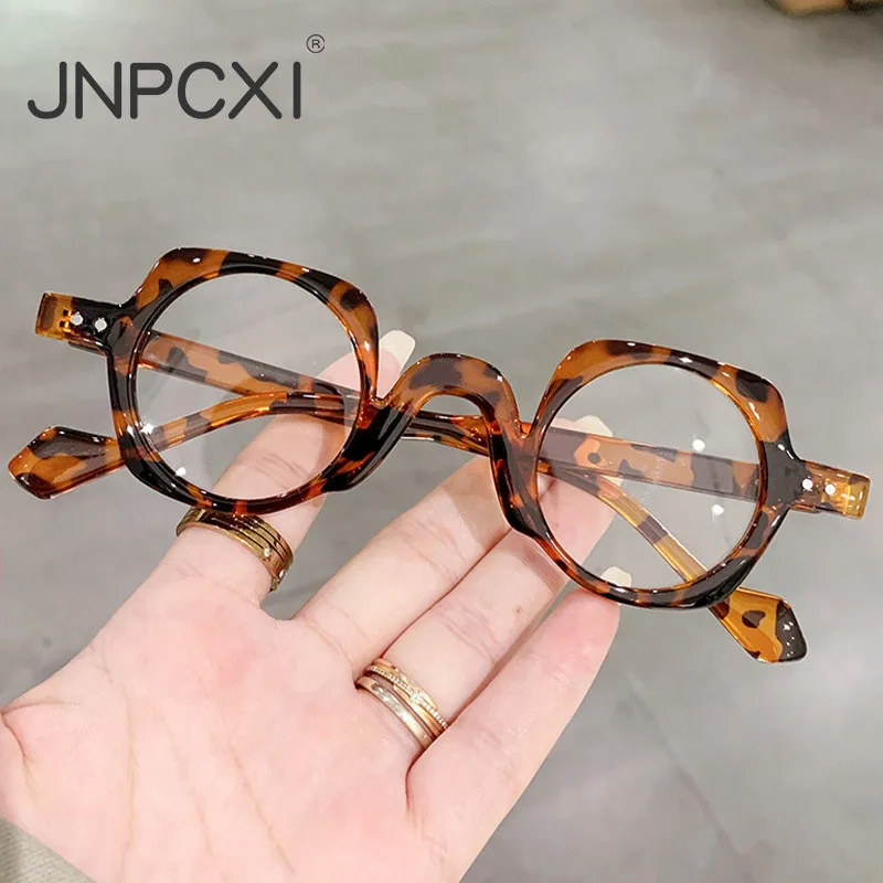 Top Trends: JNPCXI New Arrival Retro Round Punk Glasses For Men Clear Lens Fashion Glasses Frame Women Vintage Hexagon Decoration Male Shoppable Styles