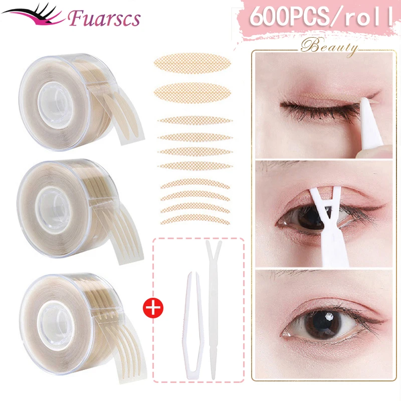 Top Trends: 600Pcs Invisible Double Eyelid Sticker Lace Eye Lift Strip Transparent Gauze Mesh-Lace Tape Self-Adhesive Stickers Eye Tape Tool Shoppable Styles