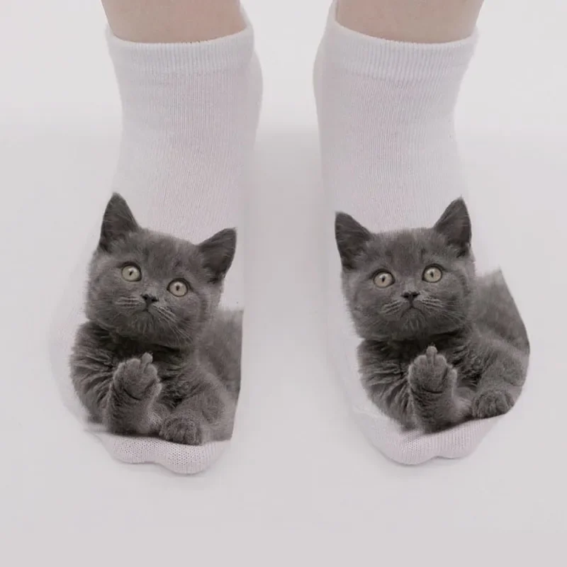 Top Trends: Funny Cat Sock 3D Cat Printed Anklet Socks Low Cut Sports Sock Cute Animals Socks Spring Autumn Home Floor Socks Girls Christmas Shoppable Styles