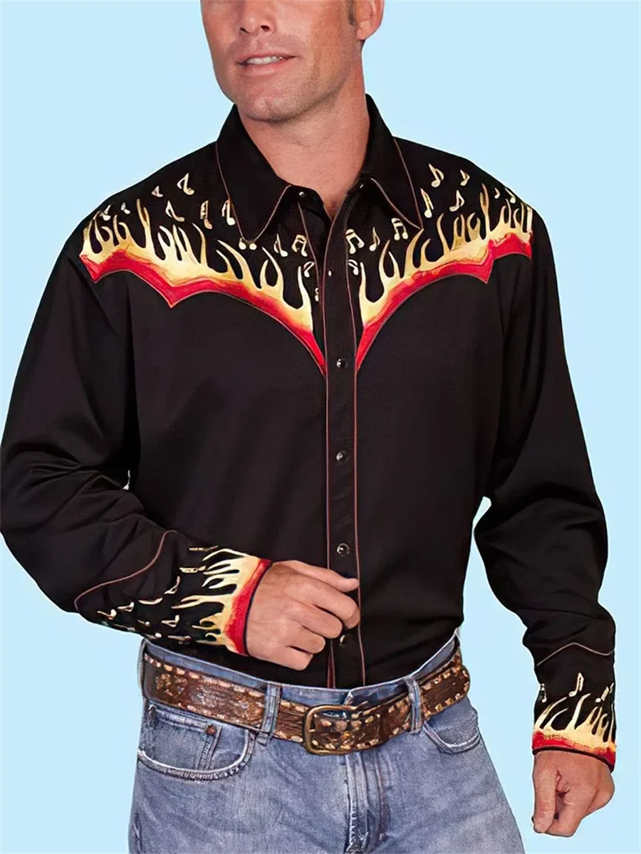 Top Trends: Western Denim Long Sleeve Shirt Ethnic Tribal Style Party Outdoor Casual Luxury Men's Designer Design Soft And Comfortable 2023 Shoppable Styles