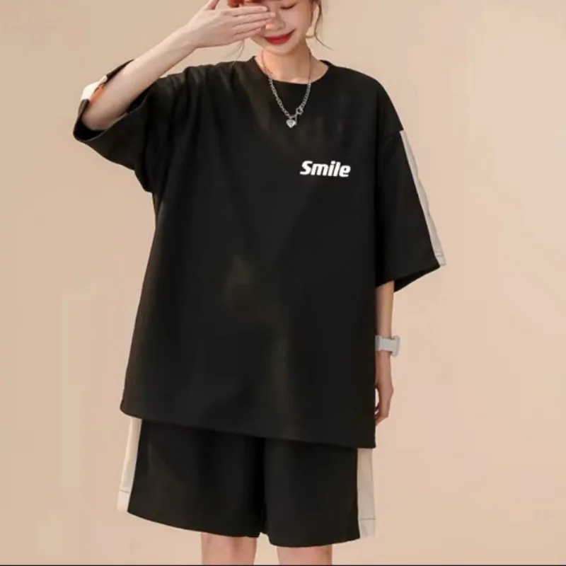 Top Trends: Two Piece Women Clothing Oversized Shorts Sets Summer New Korean Fashion Short Sleeve Tops Female All-match Sports Casual Suits Shoppable Styles