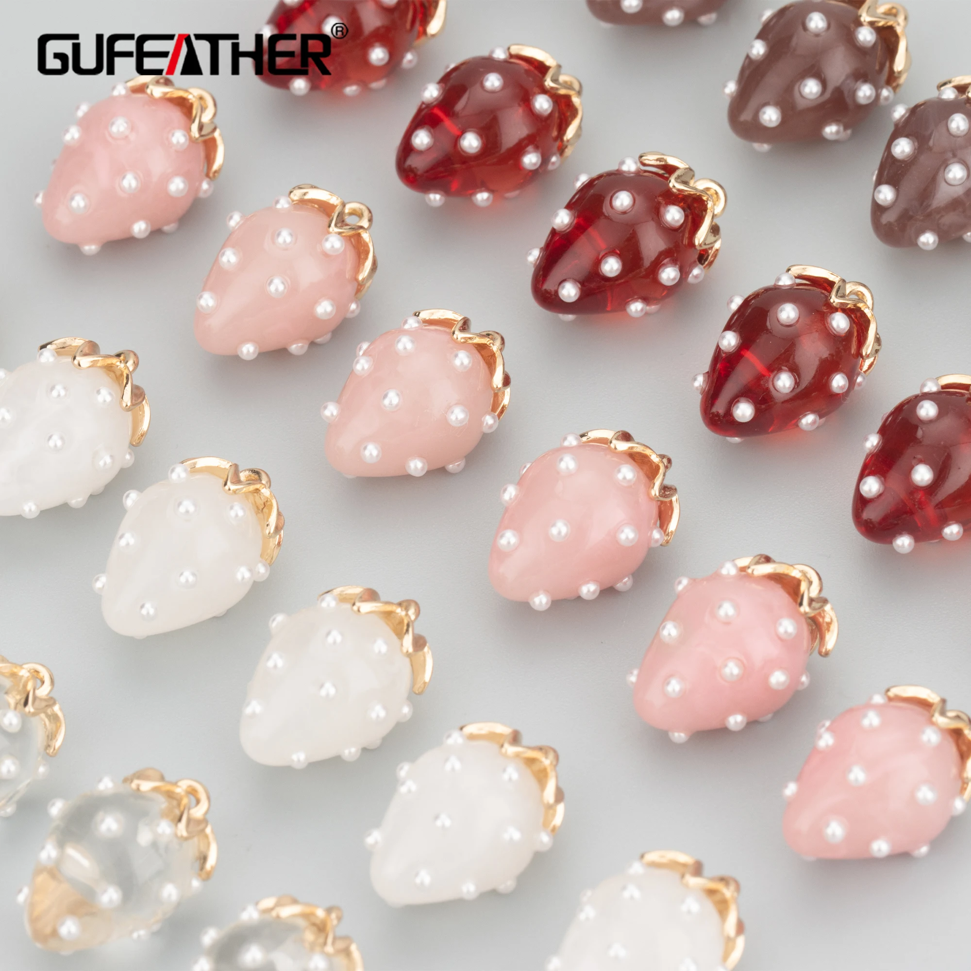 Top Trends: GUFEATHER MB69, jewelry Accessories, copper, plastic, jewelry Findings, strawberry Shape, hand Made, charms, diy Pendants, 10pcs / lot Shoppable Styles