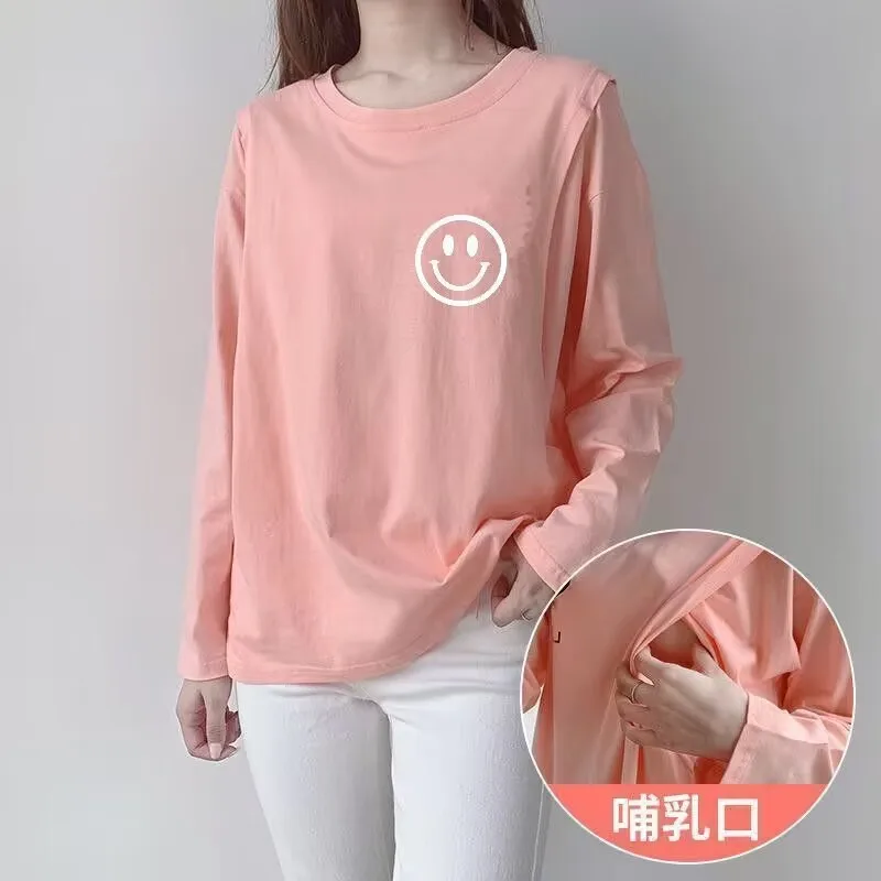 Top Trends: Autumn Long Sleeve Nursing T-shirt Fashion Letters Print Maternity Cotton Lactation Clothes Postpartum Woman Breastfeeding Tees Shoppable Styles