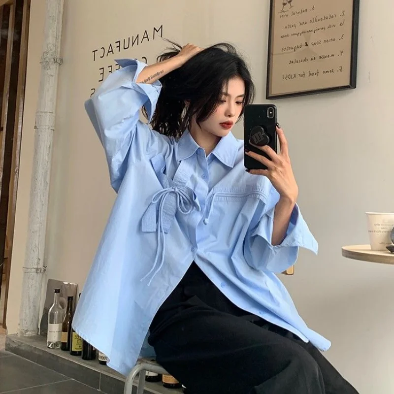 Top Trends: Deeptown White Shirts For Women Elegant And Youth Woman Blouses Korean Fashion Oversized Pink Top Long Sleeve Chic Harajuku Cute Shoppable Styles