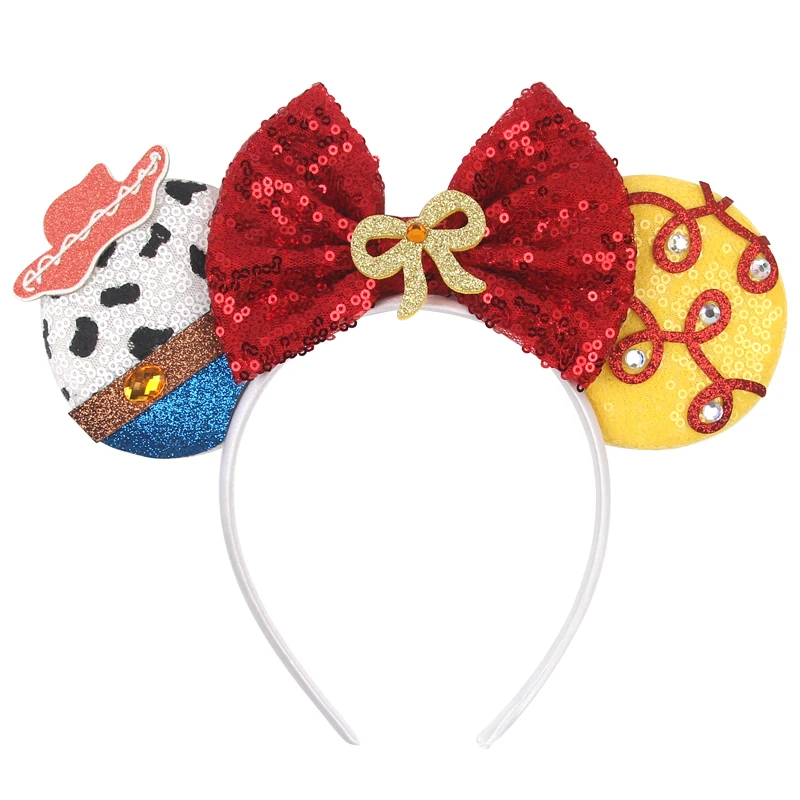 Top Trends: New Girls Jessie Mouse Ears Headband Disney Cartoon Character Cosplay Women Glitter Stars Hairband Kids Party Hair Accessories Shoppable Styles