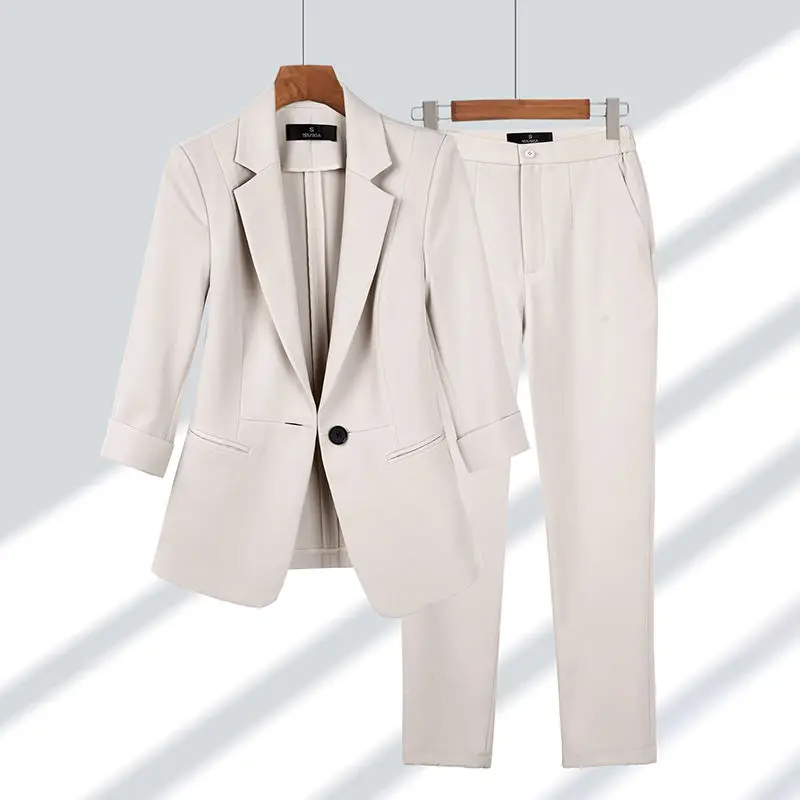 Top Trends: 2024 Spring Summer New Elegant Suit Jacket Matching Set Women&#039;s Korean Chic Blazers Coat Pants 2 Piece Female Professional Suit Shoppable Styles