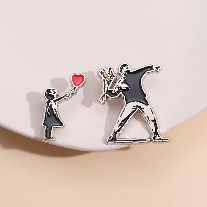 Top Trends: Classic Banksy Art Design Collection Enamel Pin Cool And Humorous Skater Boy Girl Brooches Badge Decoration Lapel Jewelry Gift Shoppable Styles