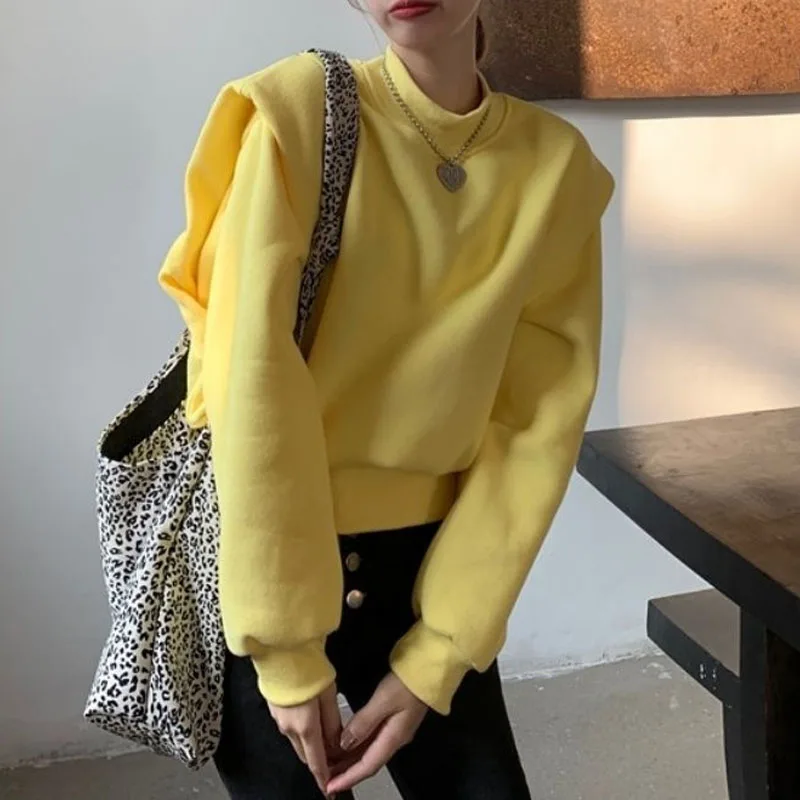 Top Trends: New Spring And Autumn Fashion Design Fake Two Piece Splice Loose Versatile Slim And Age Reducing Long Sleeve Casual Sweater Shoppable Styles