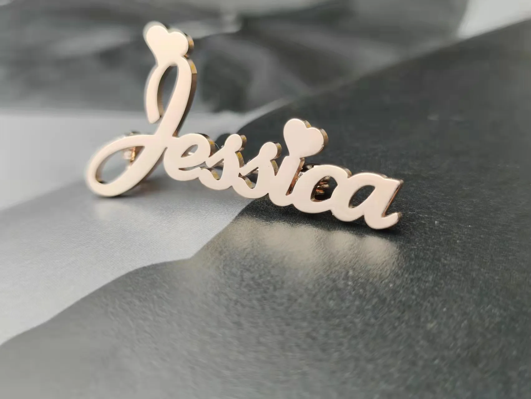 Top Trends: Customized Name Brooch Jewelry Rose Gold Lapel Pin Stainless Steel Ladies Brooch Custom Unique Gift Shoppable Styles