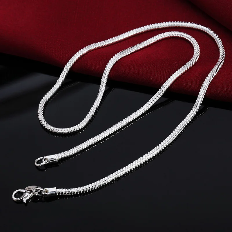 Top Trends: 40-75cm 925 Sterling Silver 1MM / 2MM / 3MM Solid Snake Chain Necklace For Men Women Fashion Jewelry For Pendant Free Shipping Shoppable Styles - Image 3