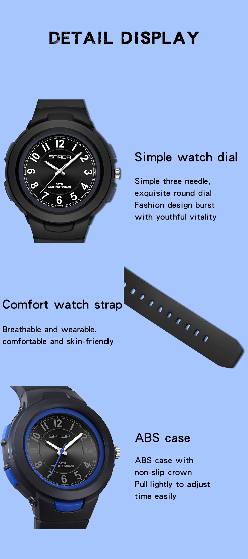 Top Trends: 2023 SANDA Fashion Causual Quartz Movement Watch Popular Universal Student Clock Waterproof Men Women Simple Design Watches 6095 Shoppable Styles - Image 4