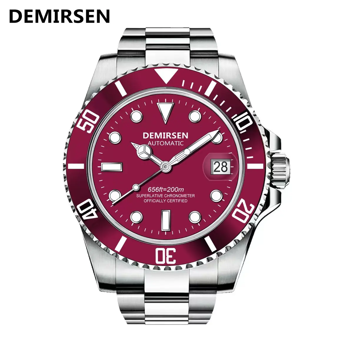 Top Trends: Demirsen Top Brand Luxury Automatic Watch Sport Stainless Steel Waterproof Sapphire Glass Luminous Mechanical Men Wristwatch Shoppable Styles