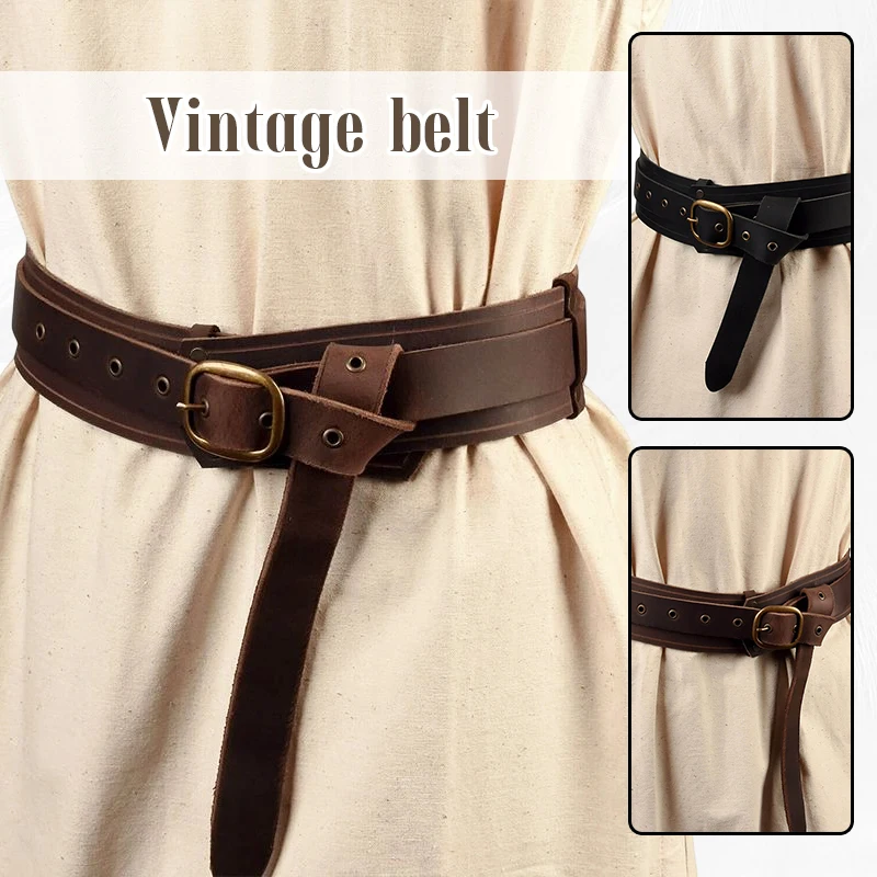 Top Trends: Medieval Vintage Waist Belt Viking Knight Waistband Gothic Medieval Buckle Belt PU Leather Larp Cosplay Costume Accessories Shoppable Styles